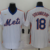 Men's New York Mets Darryl Strawberry #18 White Stitched Jersey1