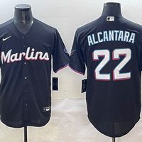 Men's Miami Marlins Sandy Alcantara #22 Black Alternate Limited Player Jersey