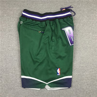 Men's Milwaukee Bucks Basketball Shorts1 With pocket Vintage Green
