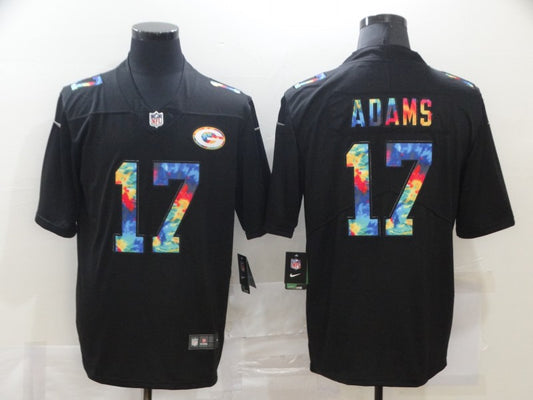 Men's Green Bay Packers Davante Adams #17 Black Player Game Jersey1