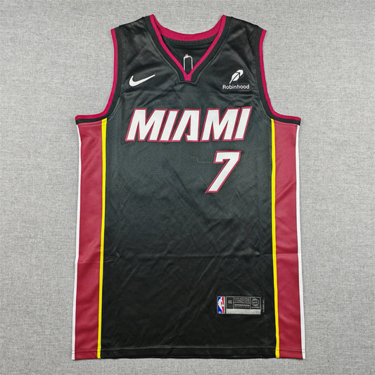 Men's Miami Heat Giannis Antetokounmpo #7 Black Swingman Jersey - Icon Edition