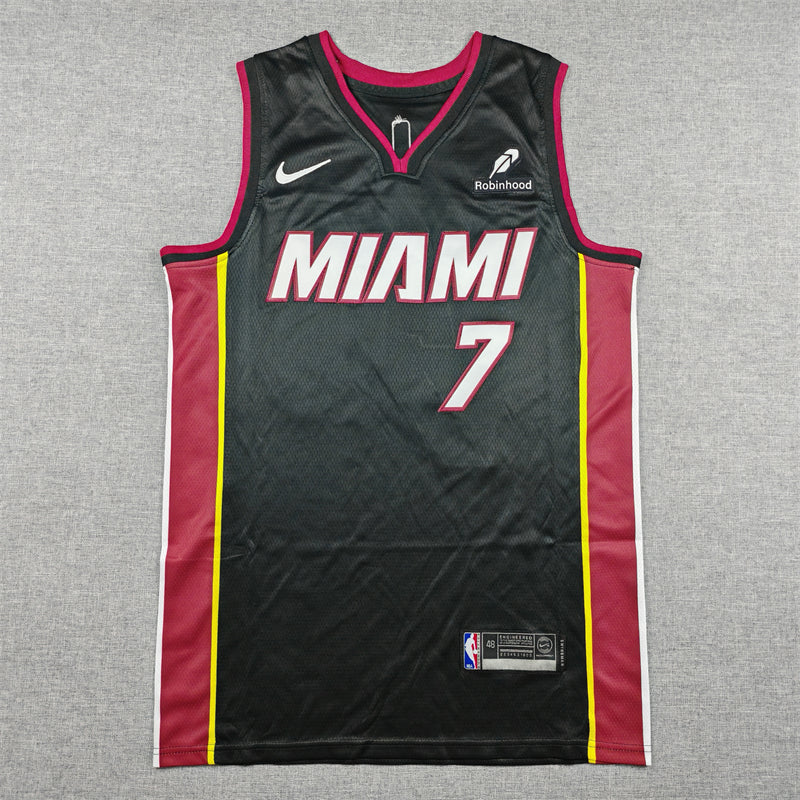 Men's Miami Heat Giannis Antetokounmpo #7 Black Swingman Jersey - Icon Edition