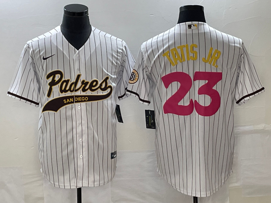 Men's San Diego Padres Fernando Tatis Jr. #23 White Replica Team Jersey1 Joint Edition