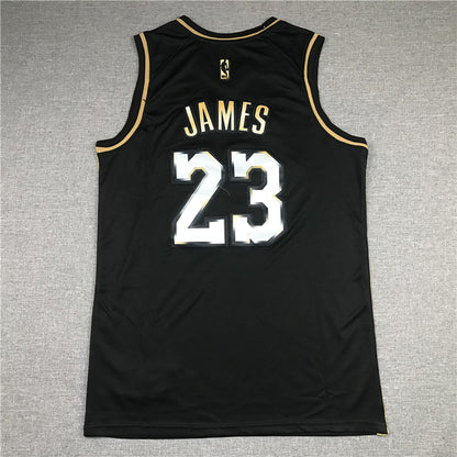 Men's Los Angeles Lakers LeBron James #23 Black Swingman Player Jersey1
