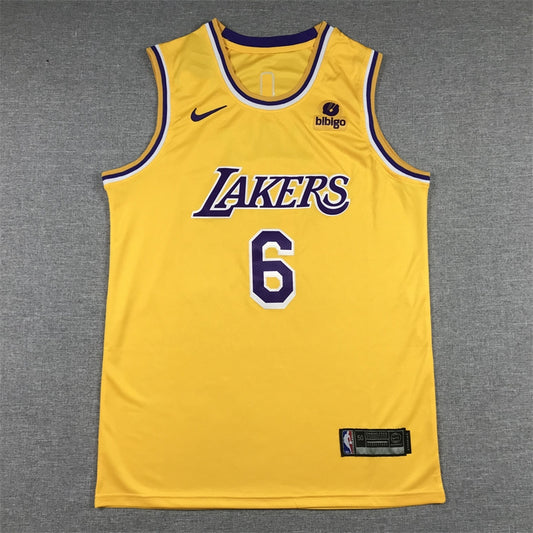 Men's Los Angeles Lakers LeBron James #6 Gold 2022/23 Swingman Jersey1 - Icon Edition