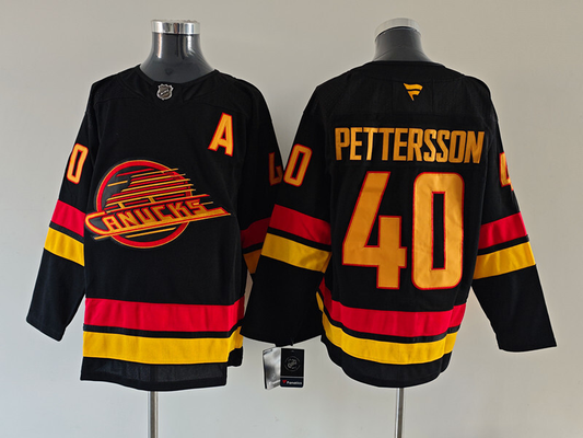 Men's Vancouver Canucks Elias Pettersson #40 Fanatics Black Alternate Premium Player Jersey