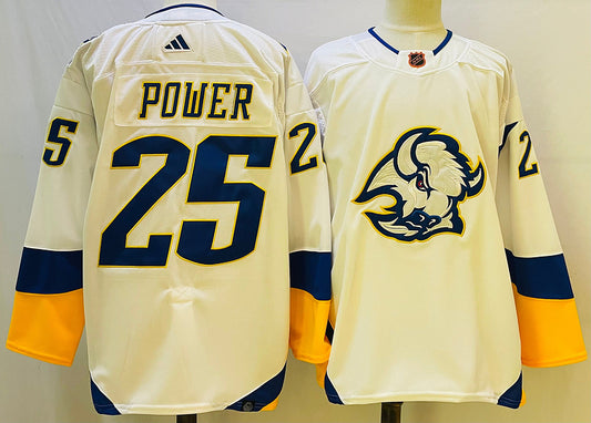 Men's Buffalo Sabres Owen Power #25 White Player Jersey1