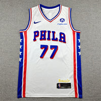 Men's Philadelphia 76ers V. J. Edgecombe #77 White Swingman Jersey - Association Edition