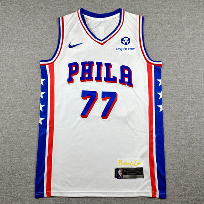 Men's Philadelphia 76ers V. J. Edgecombe #77 White Swingman Jersey - Association Edition