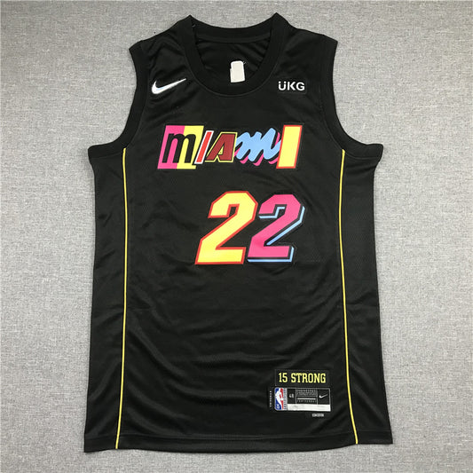 Men's Miami Heat Jimmy Butler #22 Black Swingman Player Jersey1 - City Edition