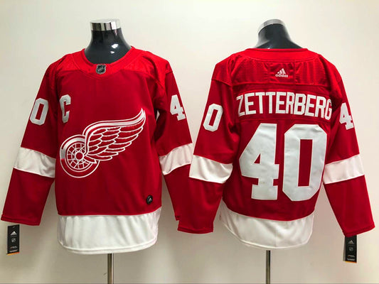 Men's Detroit Red Wings Henrik Zetterberg #40 Red Home Breakaway Jersey1