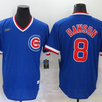 Men's Chicago Cubs Andre Dawson #8 Blue Replica Player Jersey1