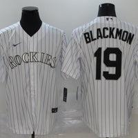 Men's Colorado Rockies Charlie Blackmon #19 White Replica Baseball Jersey1
