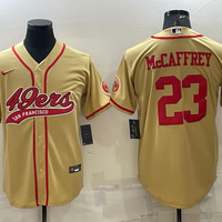 Men's San Francisco 49ers Christian McCaffrey #23 Gold Game Jersey1 Joint Edition