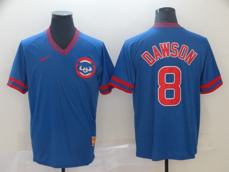 Men's Chicago Cubs Andre Dawson #8 Blue Replica Baseball Jersey1