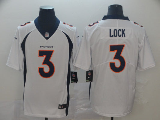 Men's Denver Broncos Drew Lock #3 White Game Jersey1