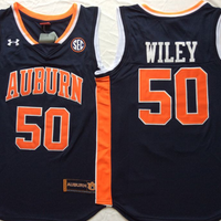 Men's Auburn Tigers Austin Wiley #50 Navy Player Game Jersey