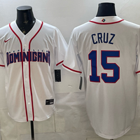 Men's Dominican Republic Baseball Oneil Cruz #15 White 2026 World Baseball Classic Stadium Jersey