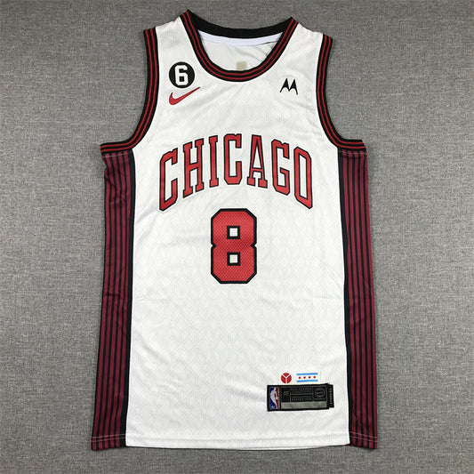 Men's Chicago Bulls Zach LaVine #8 White 2022/23 Swingman Jersey1 - City Edition