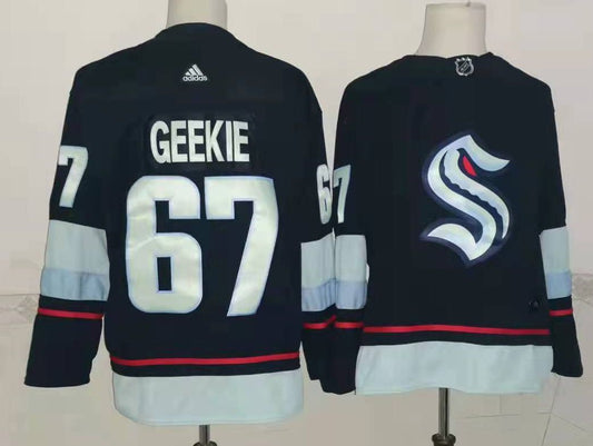 Men's Seattle Kraken Morgan Geekie #67 Deep Sea Blue Home Breakaway Player Jersey1