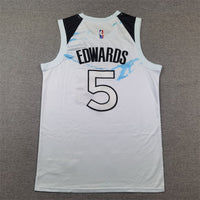 Men's Minnesota Timberwolves Anthony Edwards #5 White 2024/25 Swingman Player Jersey1 - City Edition