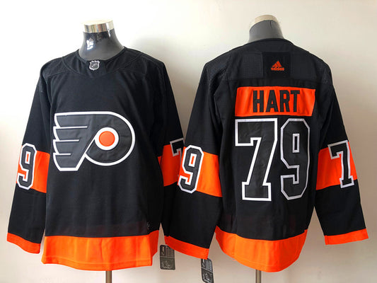 Men's Philadelphia Flyers Carter Hart #79 Black Replica Player Jersey1