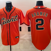 Men's San Francisco Giants Willy Adames #2 Orange Alternate Replica Jersey