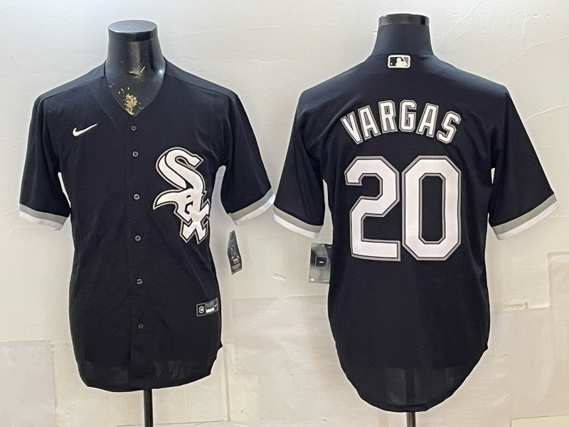 Men's Chicago White Sox Miguel Vargas #20 Black Replica Player Jersey