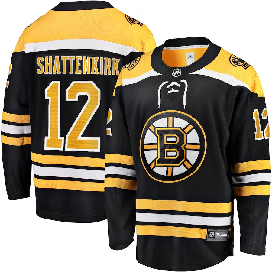 Men's Boston Bruins Kevin Shattenkirk #12 Black Replica Player Jersey1