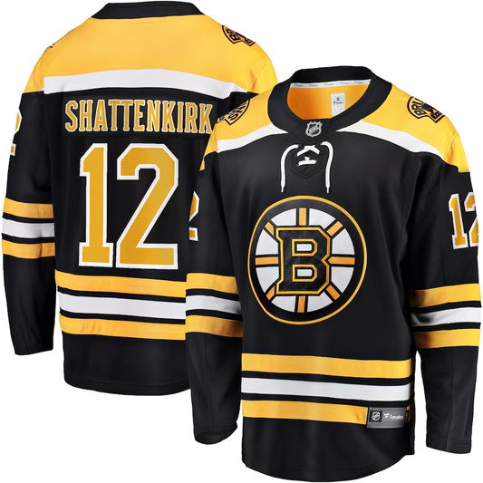 Men's Boston Bruins Kevin Shattenkirk #12 Black Replica Player Jersey1