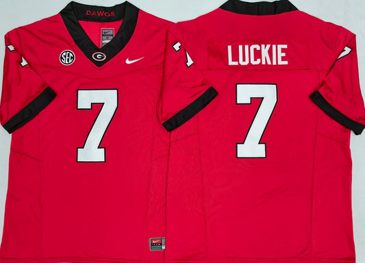 Men's Georgia Bulldogs Lawson Luckie #7 Red Player Game Jersey