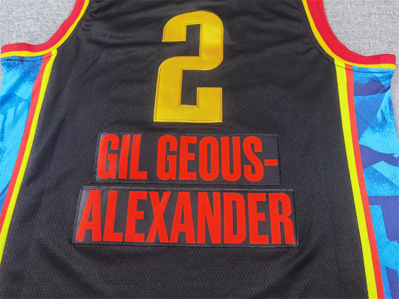 Men's Oklahoma City Thunder Shai Gilgeous-Alexander #2 Black 2024/25 Swingman Player Jersey1 - City Edition