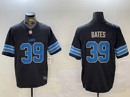 Men's Detroit Lions Jake Bates #39 Black Team Game Jersey1