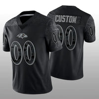 Custom1 Baltimore Ravens Football Stitched Black RFLCTV Limited Jersey1 Football Jerseys