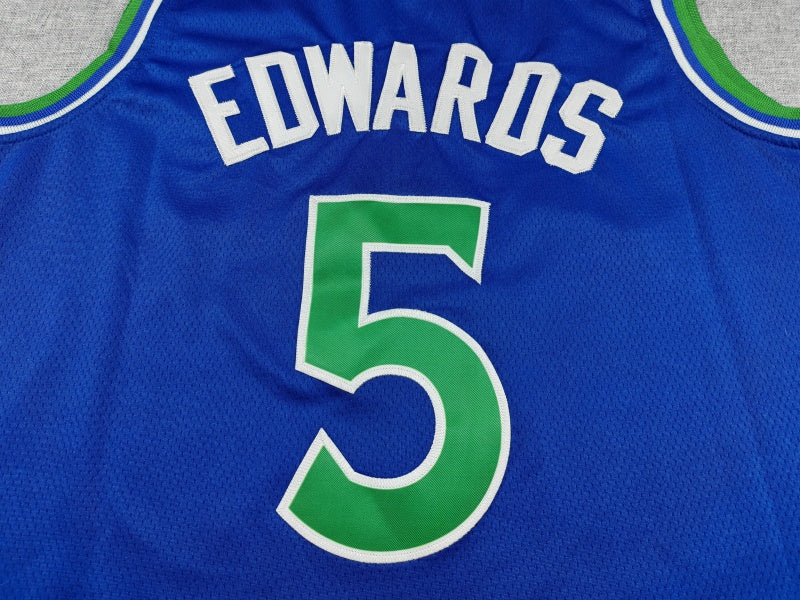 Men's Minnesota Timberwolves Anthony Edwards #5 Blue Swingman Jersey - Icon Edition