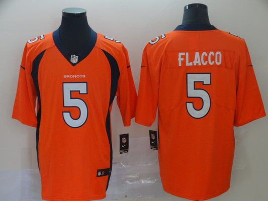 Men's Denver Broncos Joe Flacco #5 Orange Game Player Jersey1