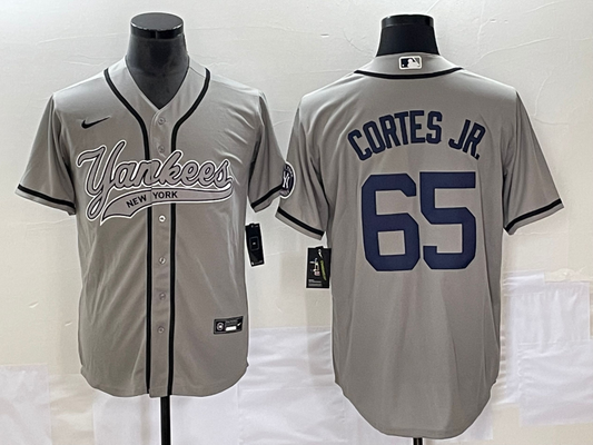Men's New York Yankees Nestor Cortes Jr. #65 Gray Player Jersey1 Joint Edition