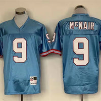 Men's Tennessee Oilers Steve McNair #9 Light Blue Legacy Replica Jersey1