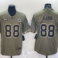 Men's Dallas Cowboys CeeDee Lamb #88 Olive 2022 Salute To Service Limited Jersey1