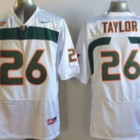 Men's Miami Hurricanes Sean Taylor #26 White Team Football Jersey