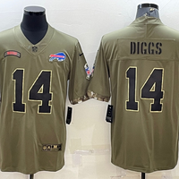 Men's Buffalo Bills Stefon Diggs #14 Olive 2022 Salute To Service Limited Jersey1