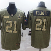 Men's Dallas Cowboys Ezekiel Elliott #21 Brown Game Player Jersey1