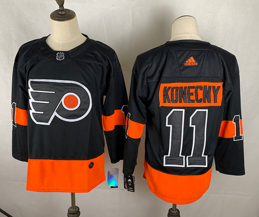 Men's Philadelphia Flyers Travis Konecny #11 Black Player Jersey1