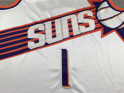 Men's Phoenix Suns Devin Booker #1 White 2023/24 Fast Break Replica Jersey1 - Association Edition