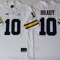 Men's Michigan Wolverines Tom Brady #10 White Alumni Player Game Jersey