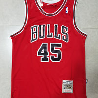 Men's Chicago Bulls Michael Jordan #45 NBA Red Mitchell&Ness Swingman Jersey1