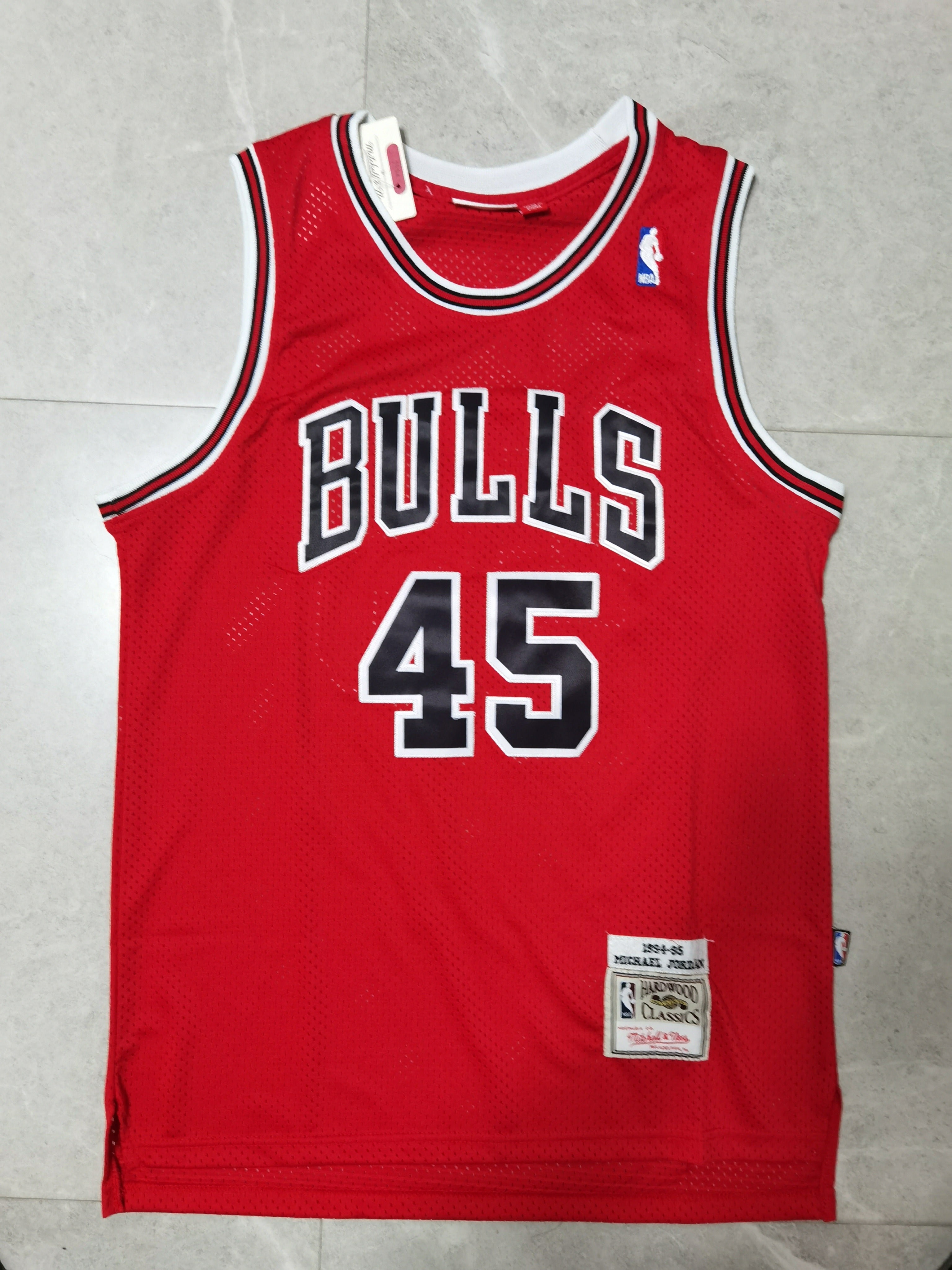 Men's Chicago Bulls Michael Jordan #45 NBA Red Mitchell&Ness Swingman Jersey1