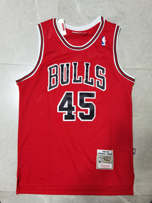 Men's Chicago Bulls Michael Jordan #45 NBA Red Mitchell&Ness Swingman Jersey1