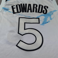 Men's Minnesota Timberwolves Anthony Edwards #5 White 2024/25 Swingman Player Jersey1 - City Edition