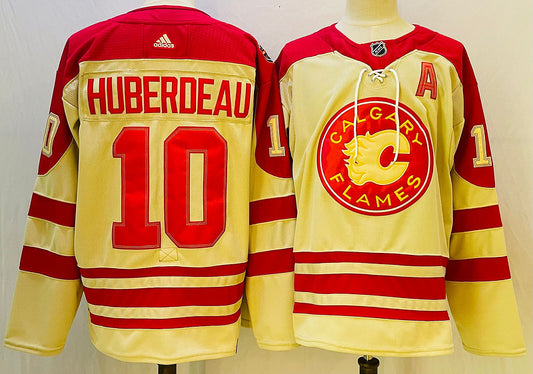 Men's Calgary Flames Jonathan Huberdeau #10 Yellow Player Game Jersey1